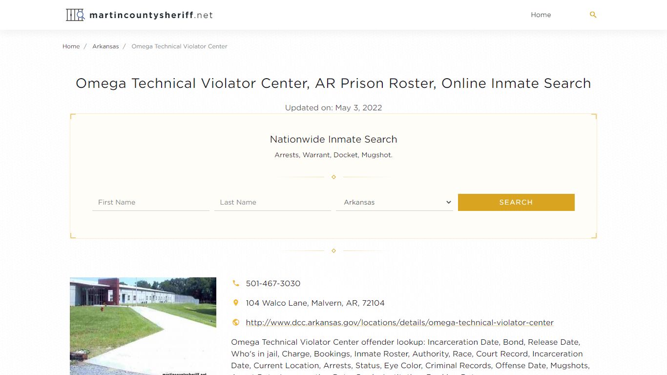 Omega Technical Violator Center, AR Prison Roster, Online ...